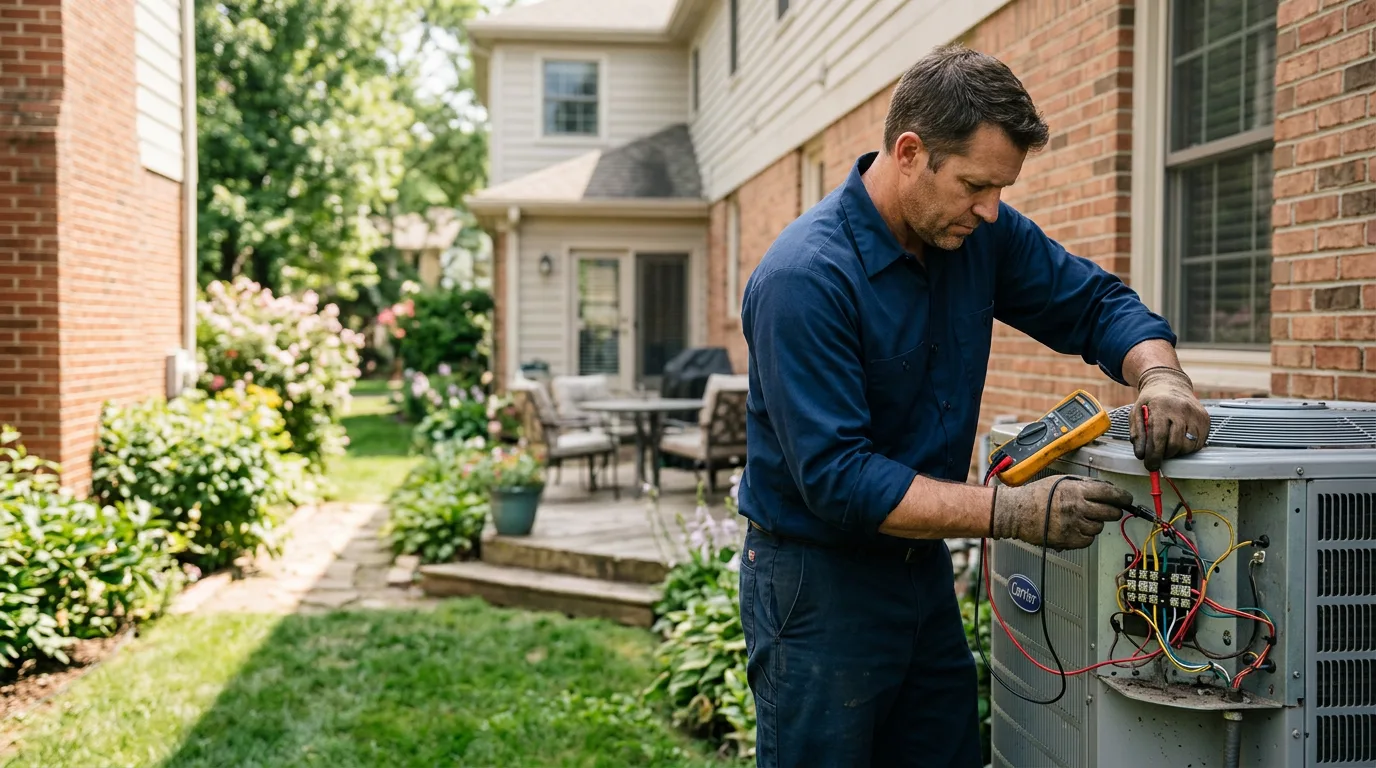 HVAC technician working near Agua Dulce, TX